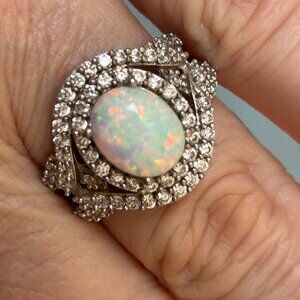 Oval Shaped Synthetic Opal Ring